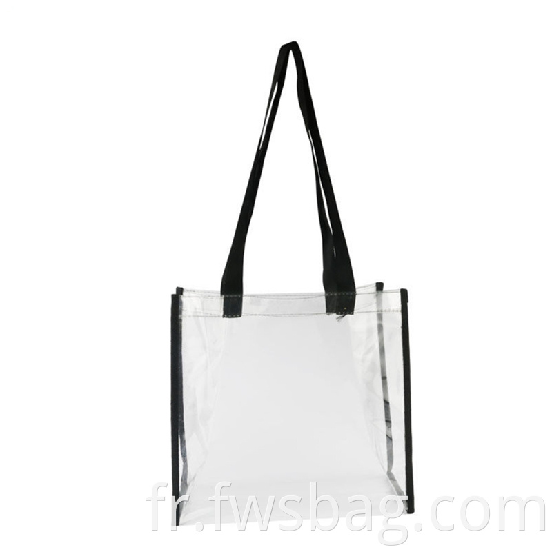 Custom High Quality Ecommerce Store 12x6x12 Inches Pvc Transparent Women Handbag Shoulder Style Beach Clear Tote Bag4